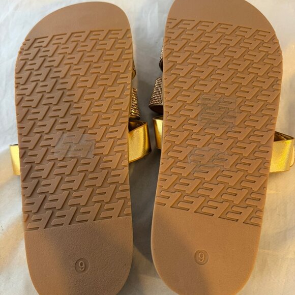 Cape Robbin Markuss Gold Sparkly Sandals Glitter Slides, Rhinestone Size Women 6 - Picture 6 of 7